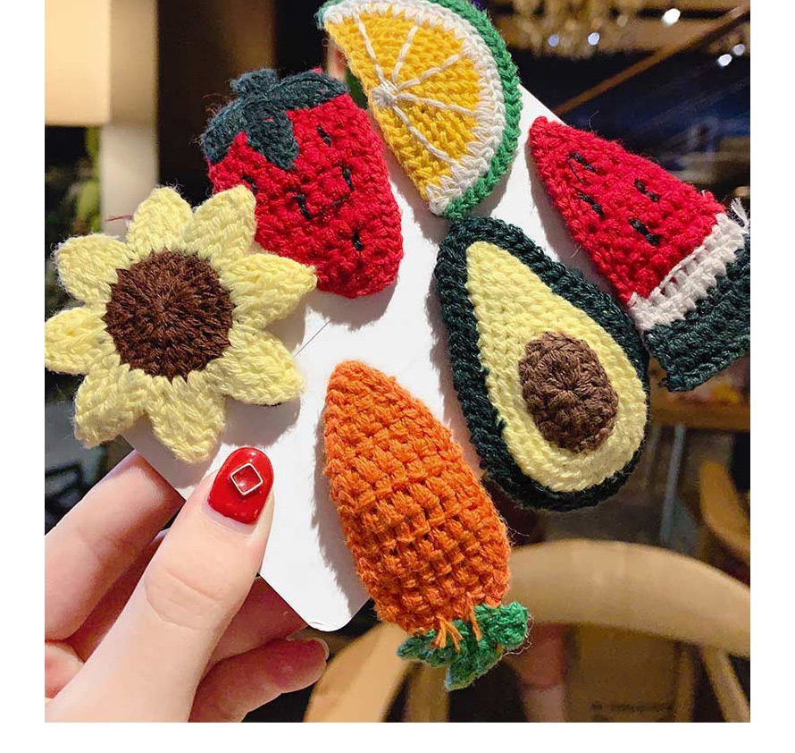  Sunflower / Bb Clip Fruit Wool Knit Hair Clip  Alloy,Hairpins