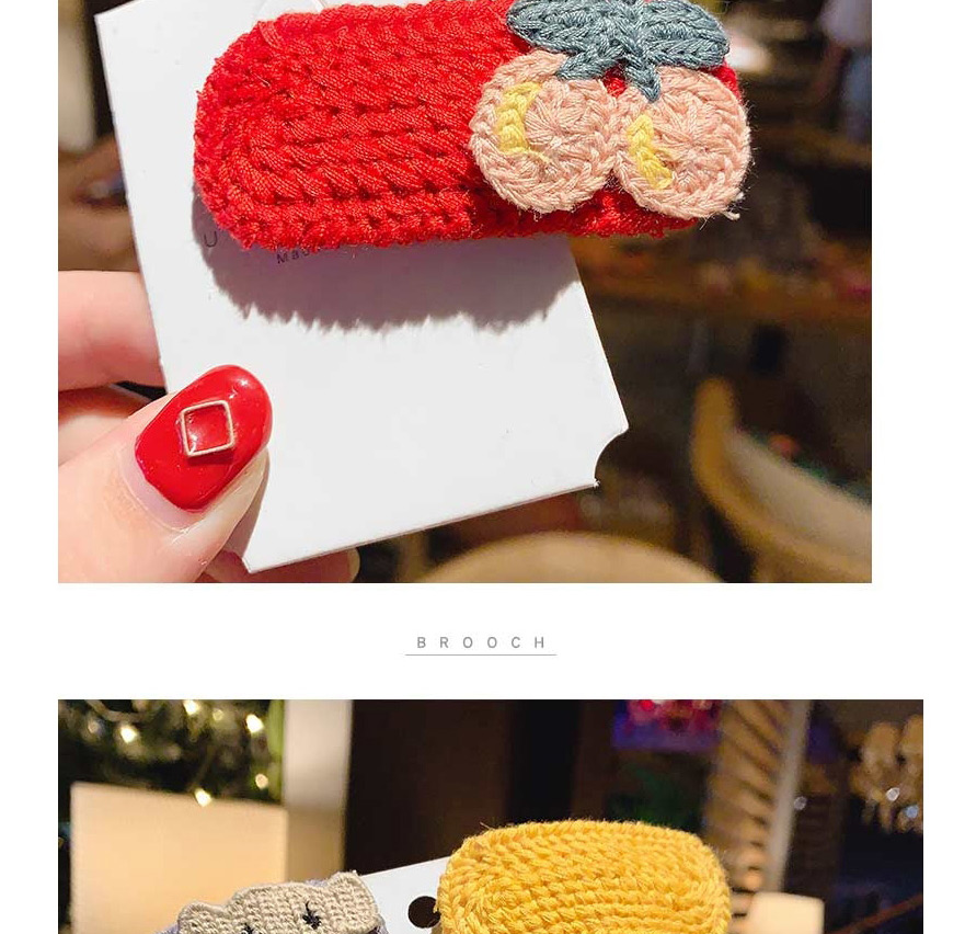  Red Cherry Wool Hairpin Knitted Hair Clips  Alloy,Hairpins