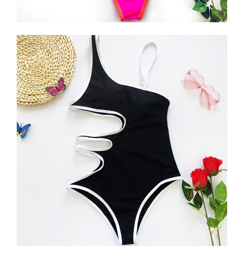 Fashion Rose Red Lace-up Irregular Flower-shaped One-piece Swimsuit,One Pieces