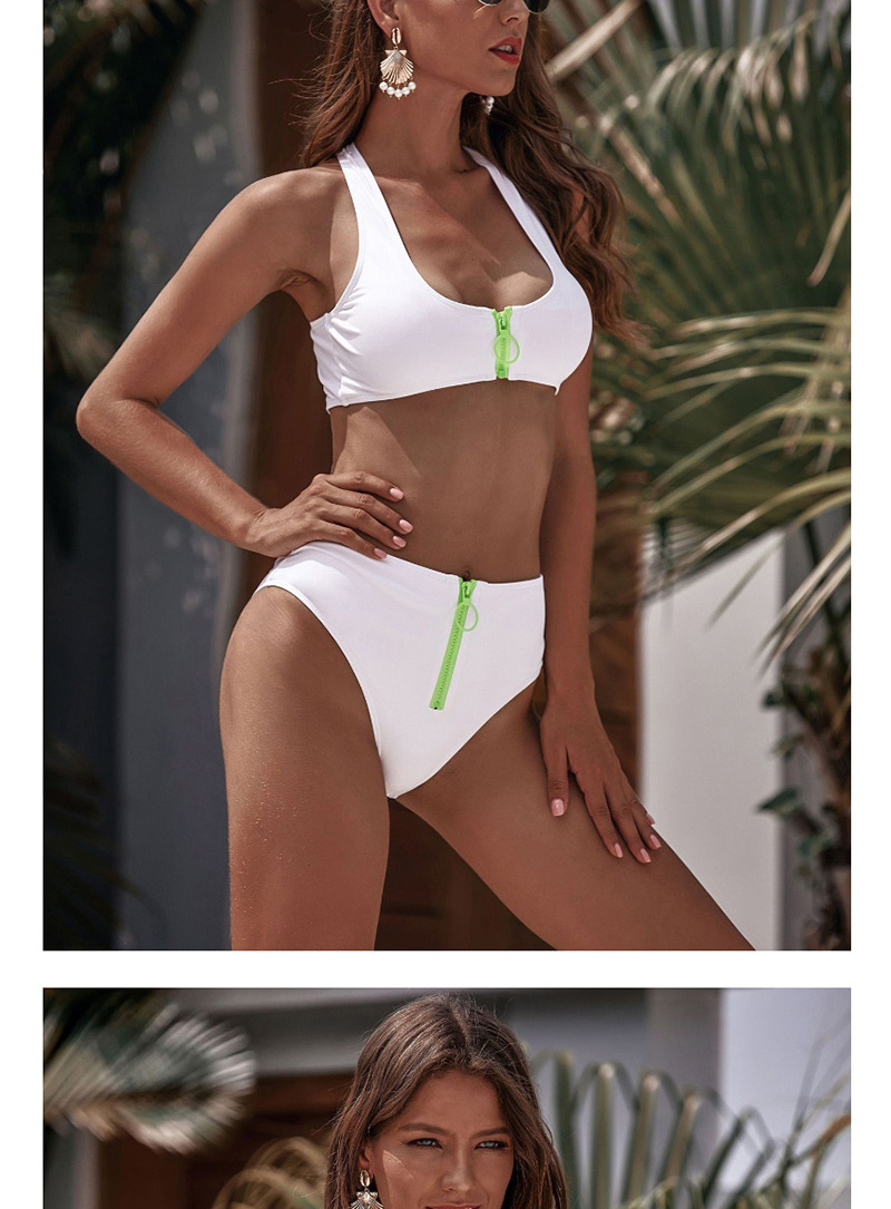 Fashion White Love Zip Bikini,Bikini Sets