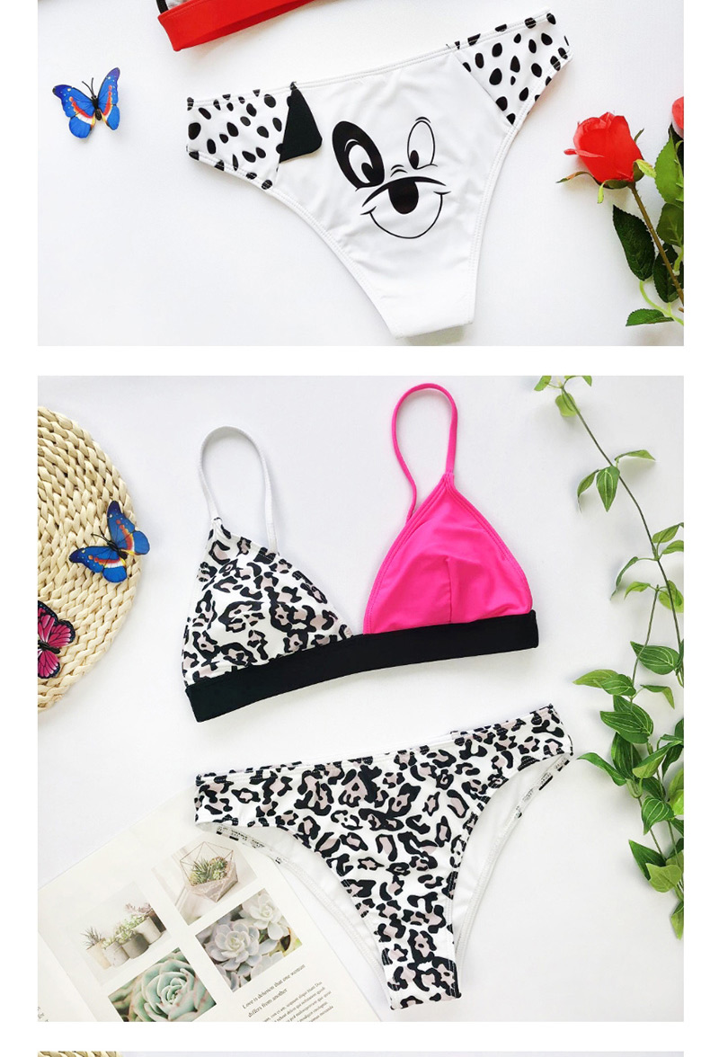 Fashion Black Cartoon Leopard Stitching Bikini,Bikini Sets