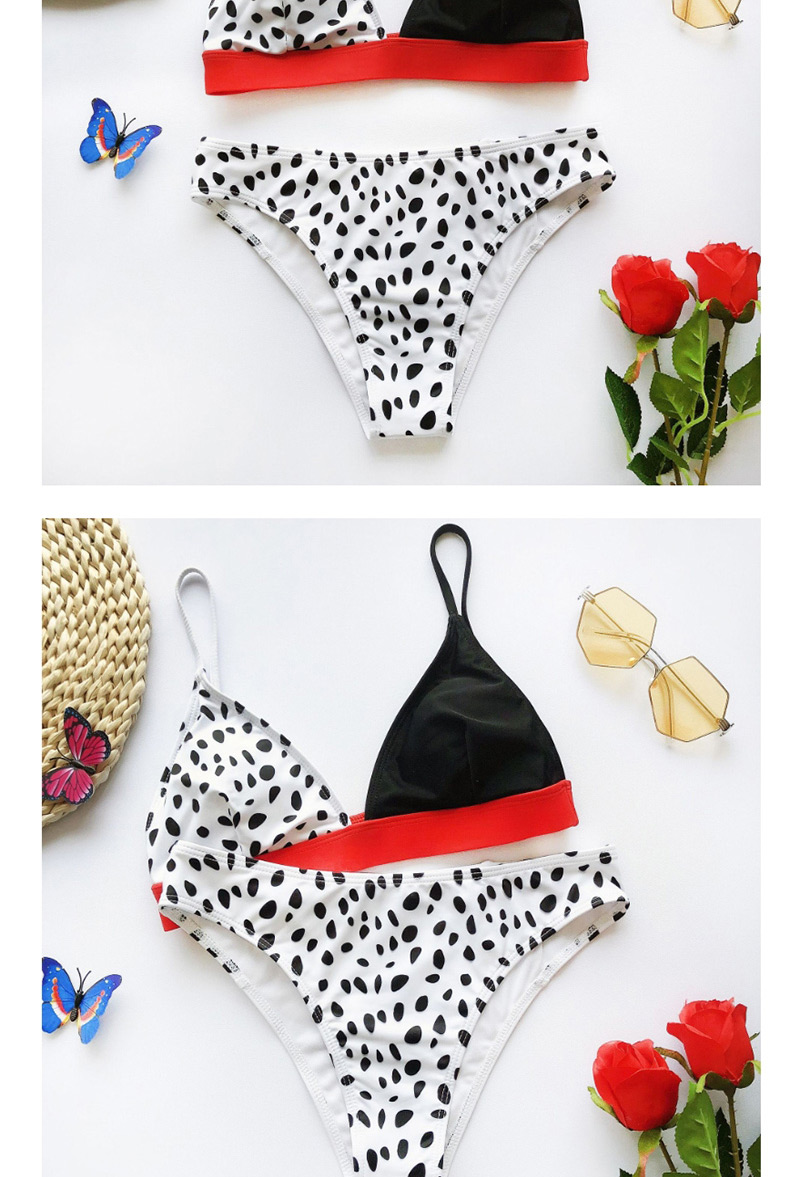 Fashion Black Cartoon Leopard Stitching Bikini,Bikini Sets