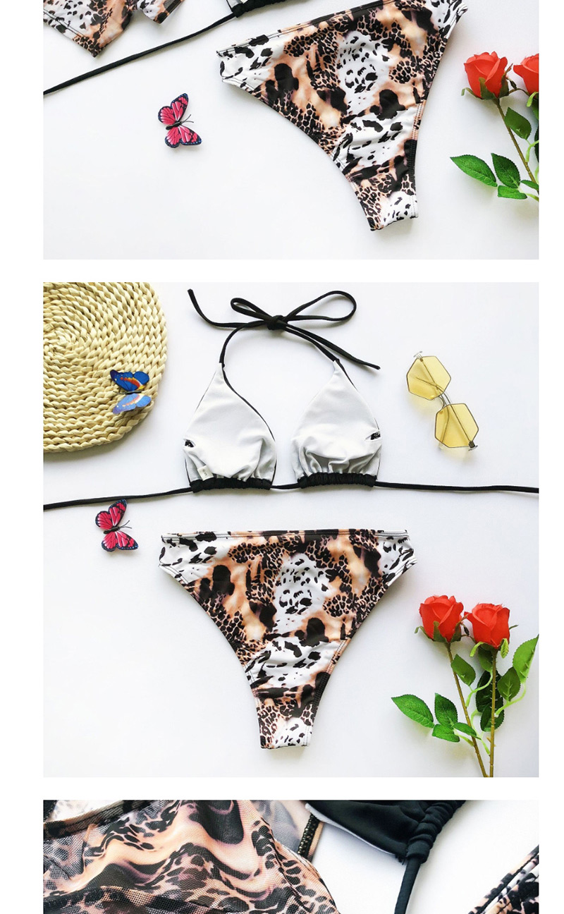 Fashion Red Leopard Mesh Shawl Socket Bikini Three Piece Set,Bikini Sets