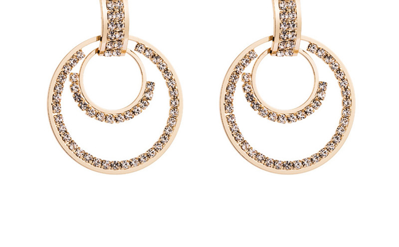 Fashion Gold Tassel Drop Diamond Earrings,Drop Earrings