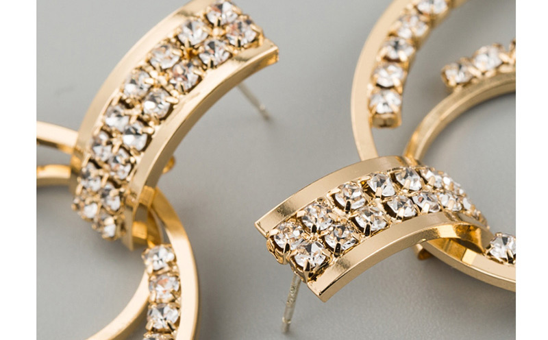 Fashion Gold Tassel Drop Diamond Earrings,Drop Earrings