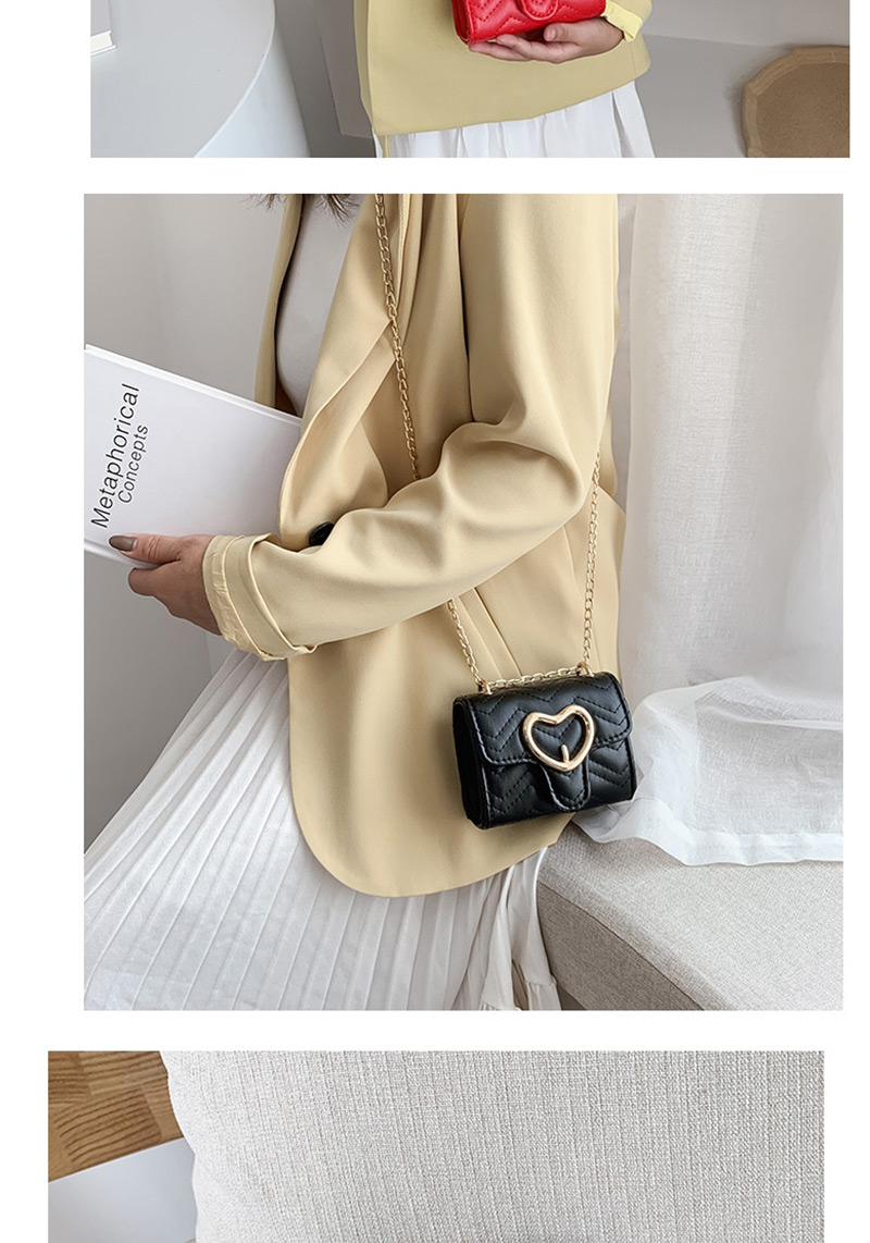 Fashion Black Embroidery Line Love Buckle Shoulder Messenger Bag,Shoulder bags