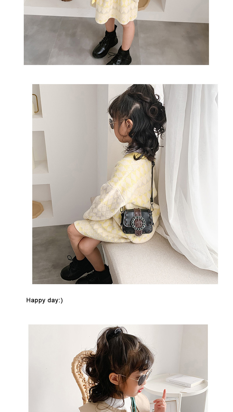 Fashion Yellow Brown Belt Buckle Child Shoulder Messenger Bag,Shoulder bags