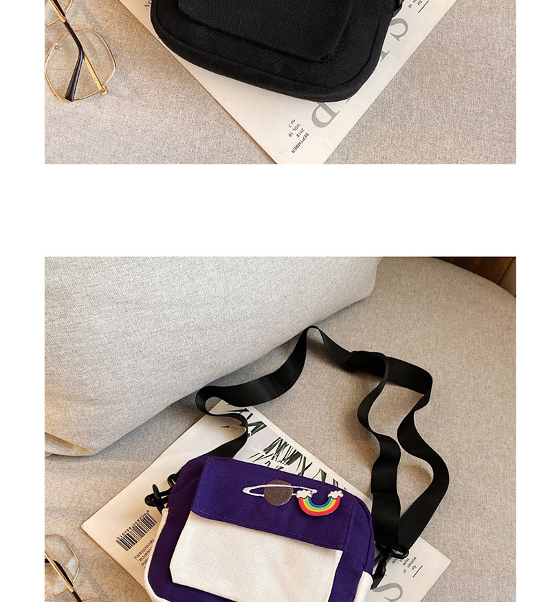 Fashion Black Canvas Contrast Stitching Print Crossbody Bag,Shoulder bags