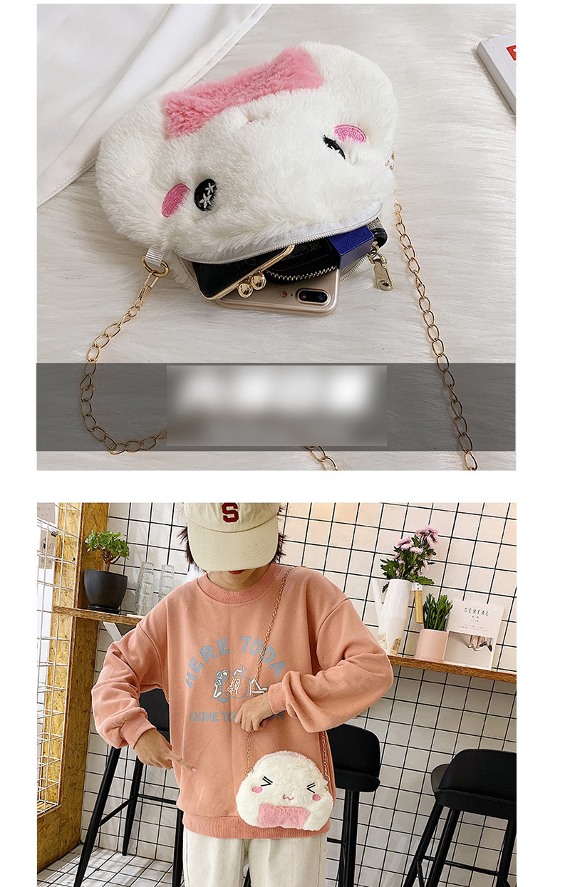 Fashion White Animal Plush Chain Portable Messenger Bag,Shoulder bags