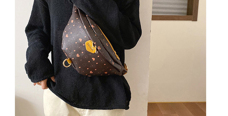 Fashion Brown Printed Single Crossbody Chest Bag,Shoulder bags