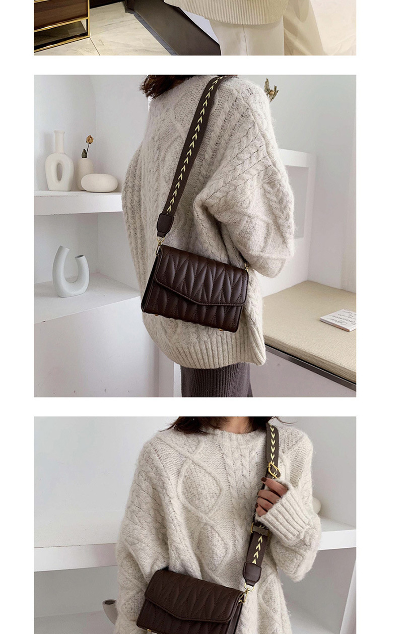Fashion Brown Broadband Rhombic Shoulder Messenger Bag,Shoulder bags