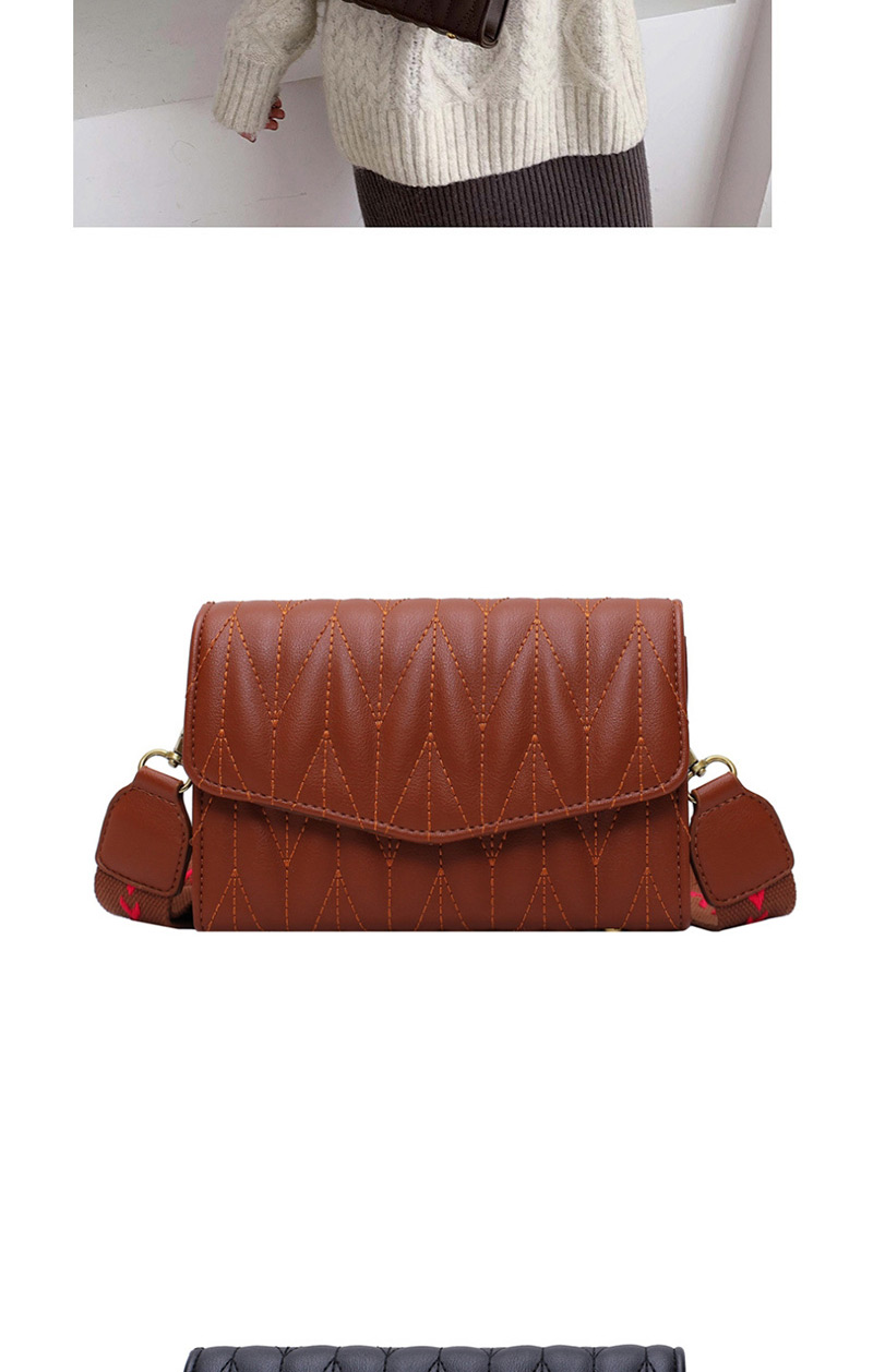 Fashion Brown Broadband Rhombic Shoulder Messenger Bag,Shoulder bags