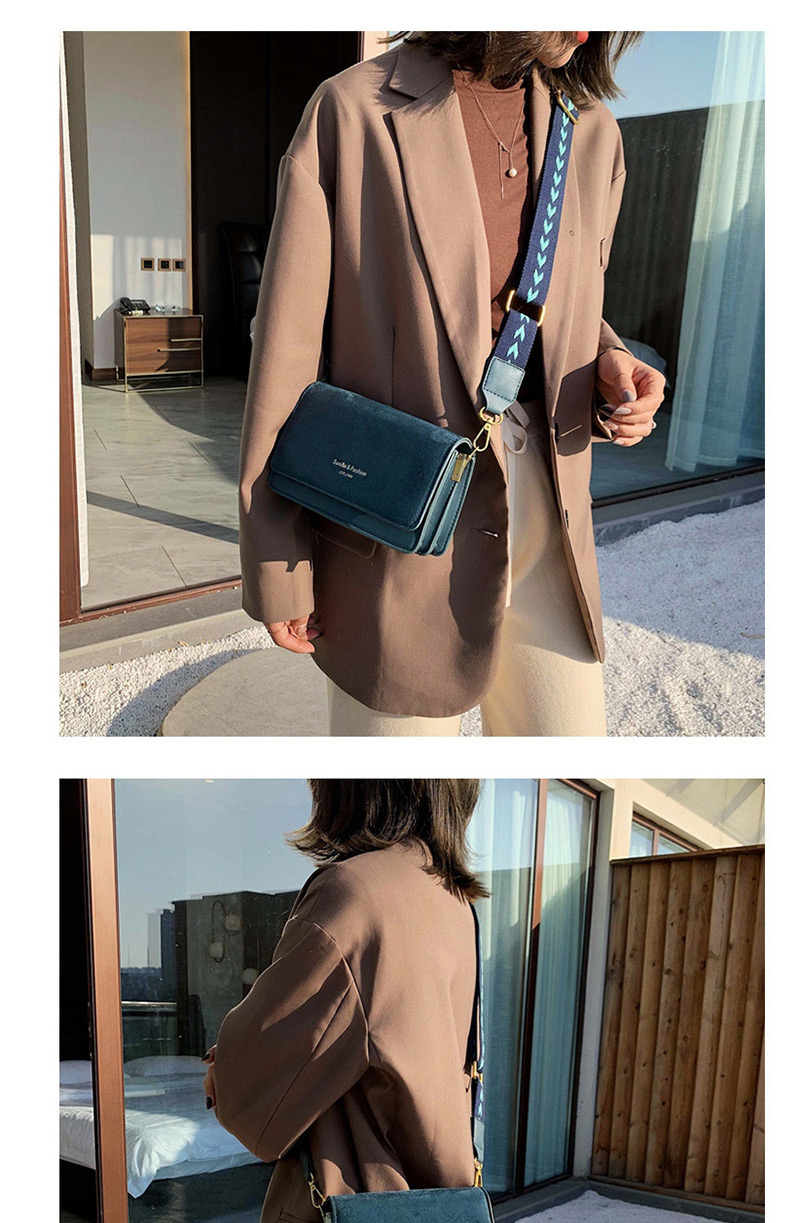Fashion Blue Wide Shoulder Strap Shoulder Messenger Bag,Shoulder bags
