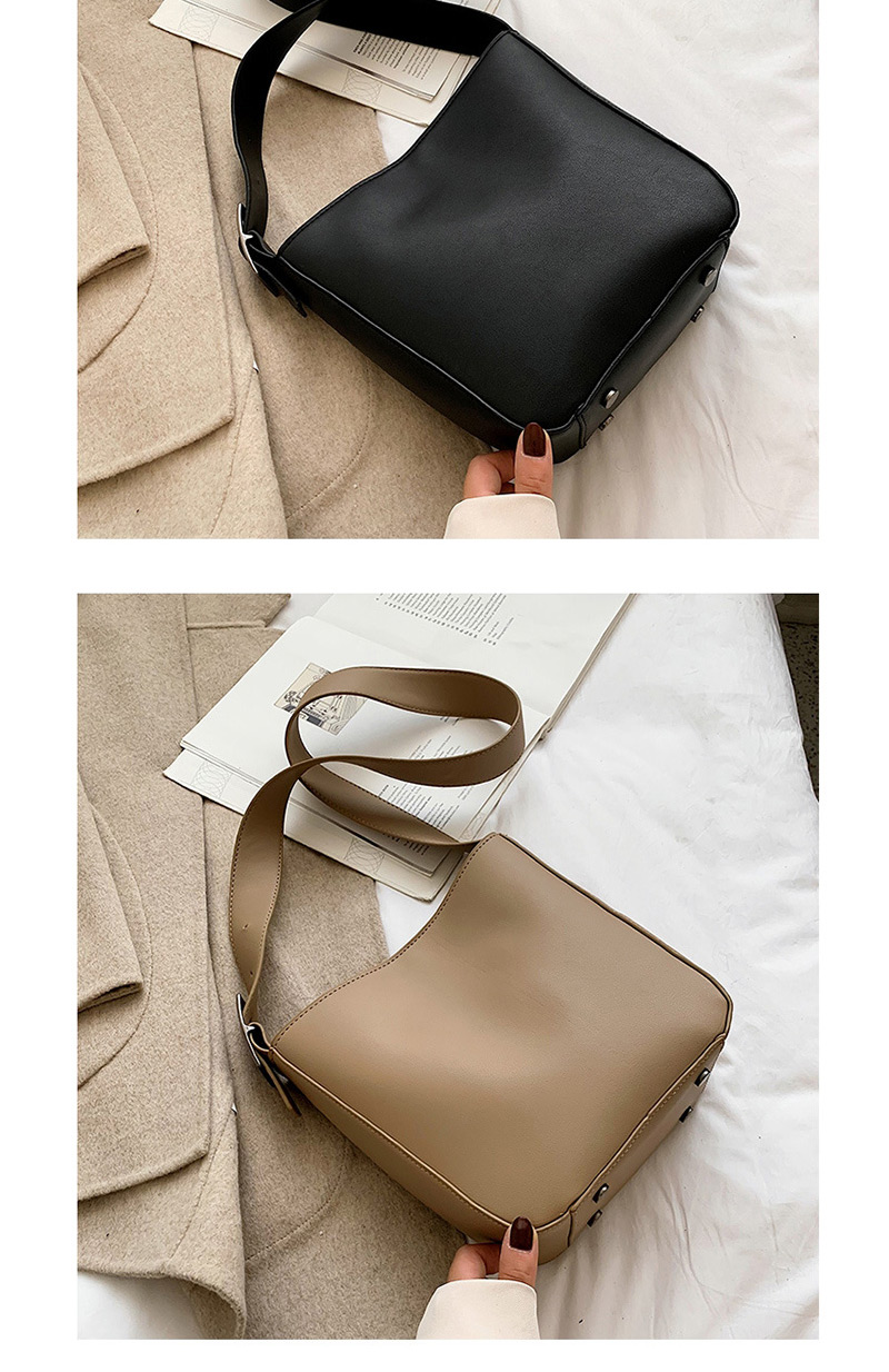 Fashion Black Solid Color Wide Shoulder Strap Shoulder Bag,Shoulder bags