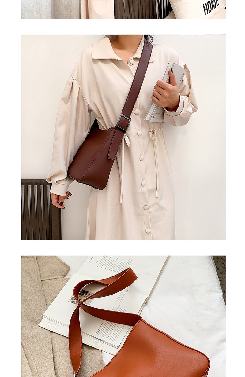 Fashion Khaki Solid Color Wide Shoulder Strap Shoulder Bag,Shoulder bags