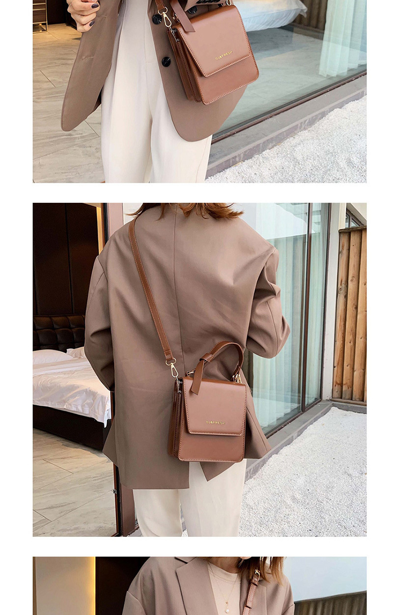 Fashion Brown Alloy Letter Embroidered Line Shoulder Shoulder Bag,Handbags