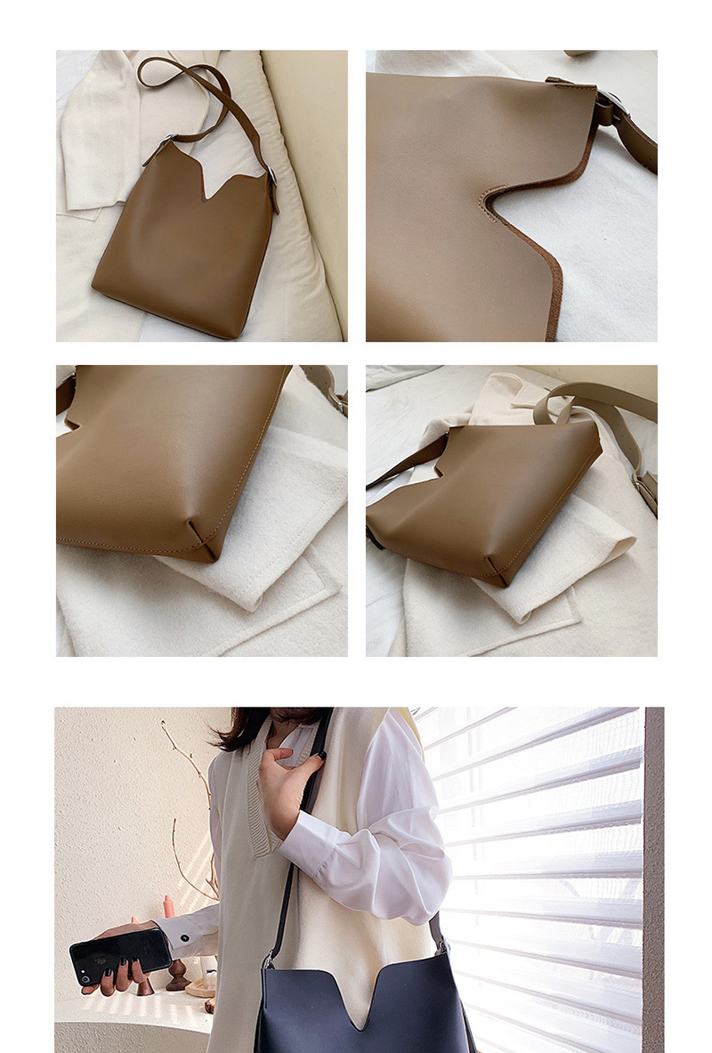 Fashion Small Brown Solid Color Small V Shoulder Messenger Bag,Shoulder bags
