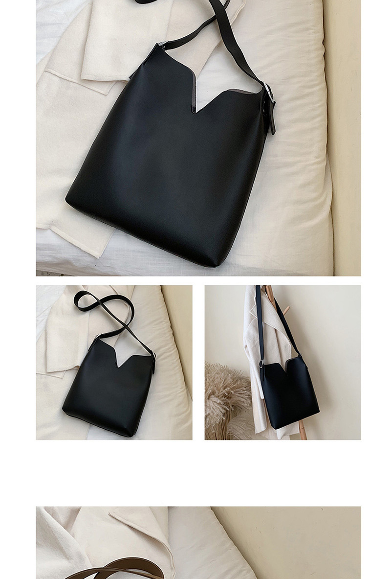 Fashion Small Black Solid Color Small V Shoulder Messenger Bag,Shoulder bags