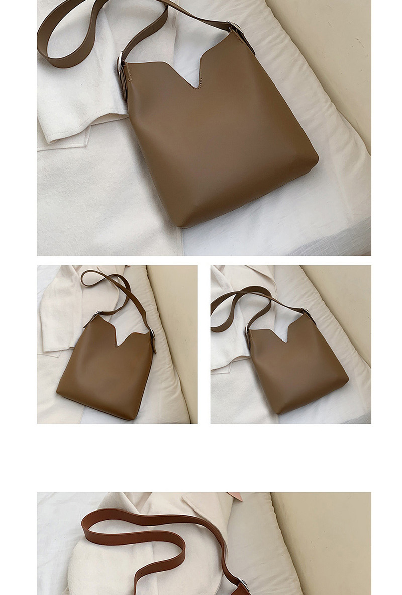 Fashion Large Brown Solid Color Small V Shoulder Messenger Bag,Shoulder bags