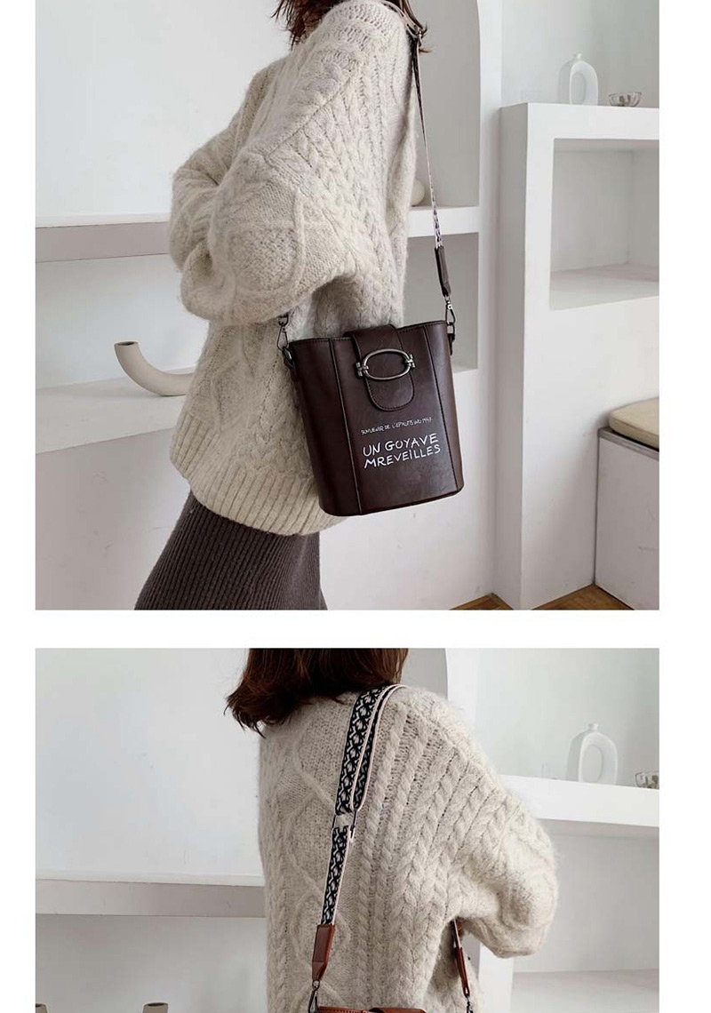 Fashion Light Brown Broadband Letter Print Crossbody Shoulder Bag,Shoulder bags
