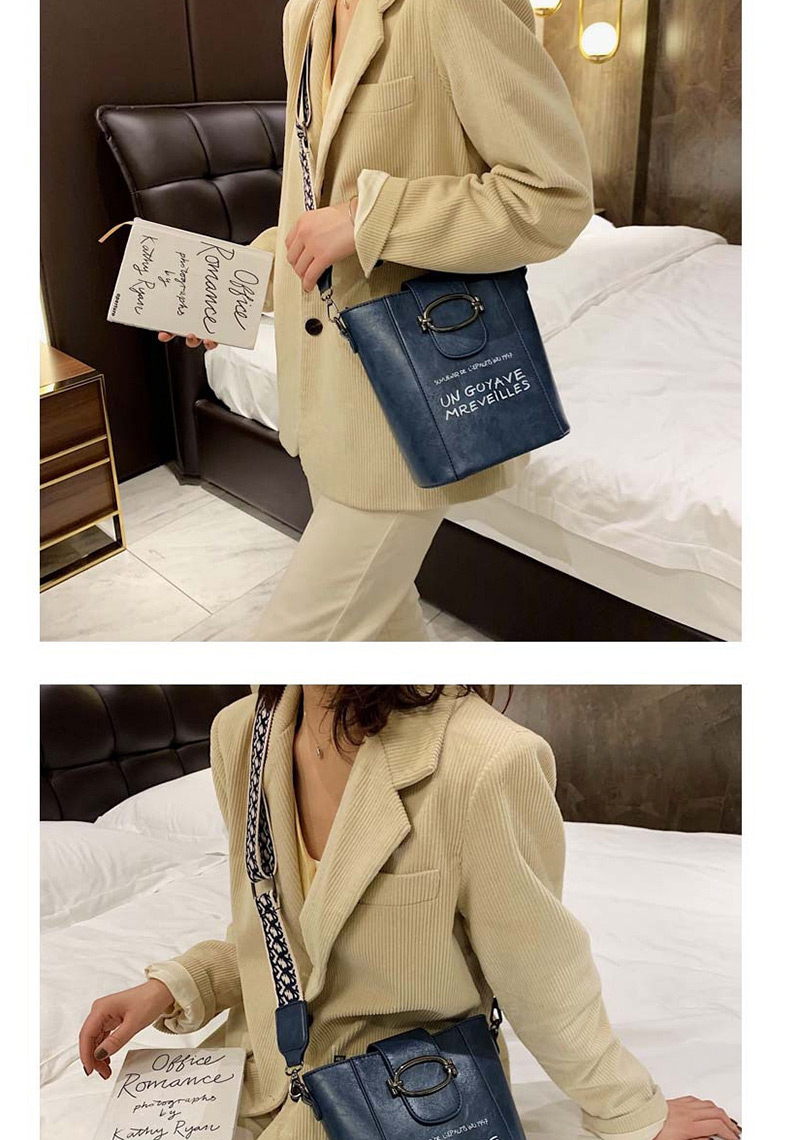 Fashion Blue Broadband Letter Print Crossbody Shoulder Bag,Shoulder bags