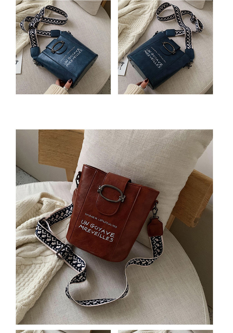 Fashion Blue Broadband Letter Print Crossbody Shoulder Bag,Shoulder bags