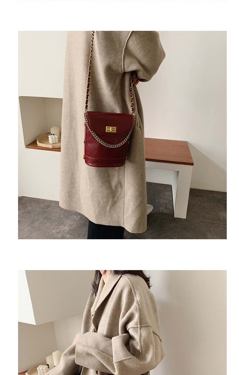 Fashion Red Wine Chain Shoulder Messenger Bag,Shoulder bags