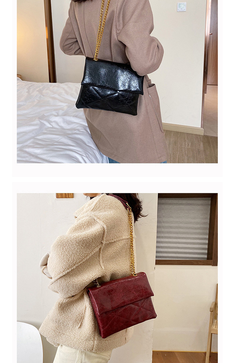 Fashion Red Wine Grids Pattern Shoulder Bag,Shoulder bags