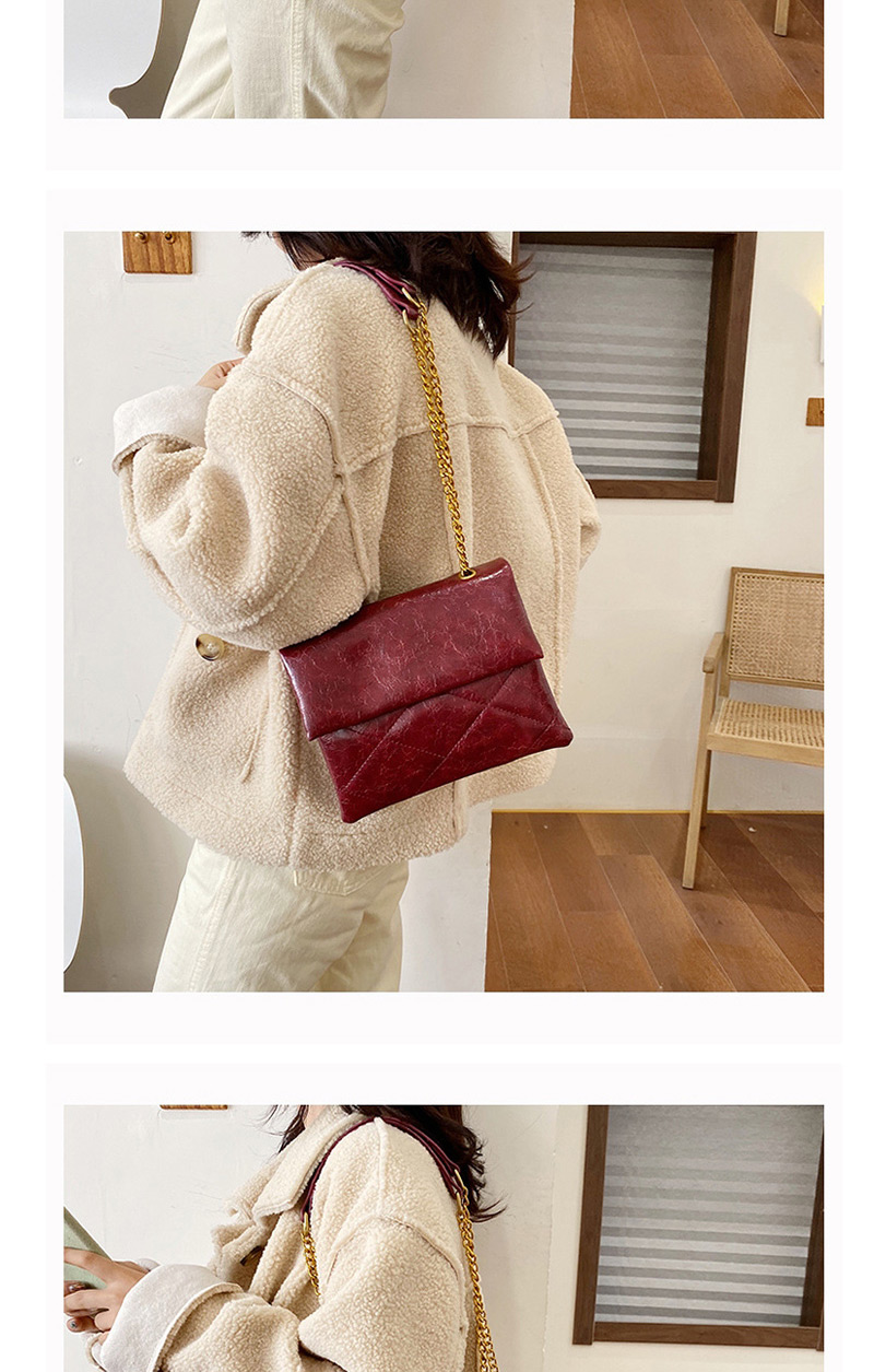 Fashion Red Wine Grids Pattern Shoulder Bag,Shoulder bags