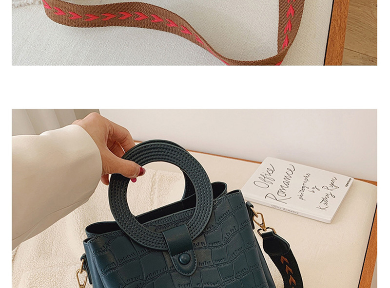 Fashion Black Stone Pattern Shoulder Portable Messenger Bag,Handbags