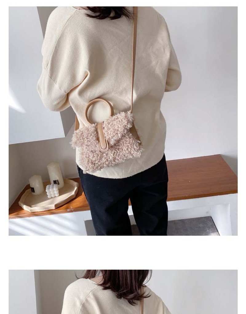 Fashion Khaki Woolen Stitching Shoulder Bag,Handbags