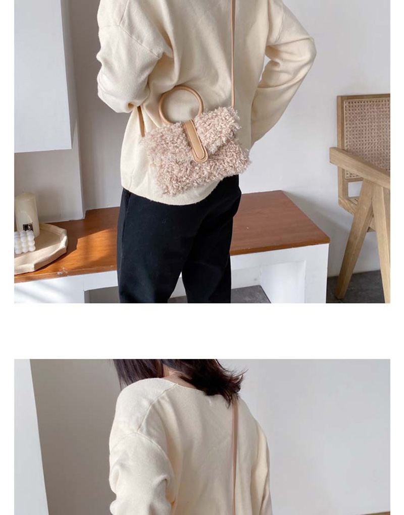 Fashion White Woolen Stitching Shoulder Bag,Handbags