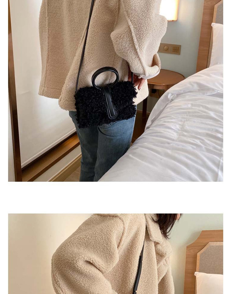Fashion Black Woolen Stitching Shoulder Bag,Handbags