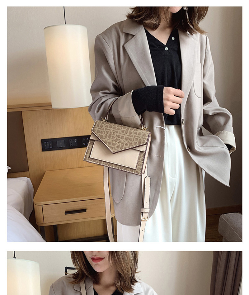 Fashion Khaki Contrast Color Hand Shoulder Shoulder Bag,Handbags