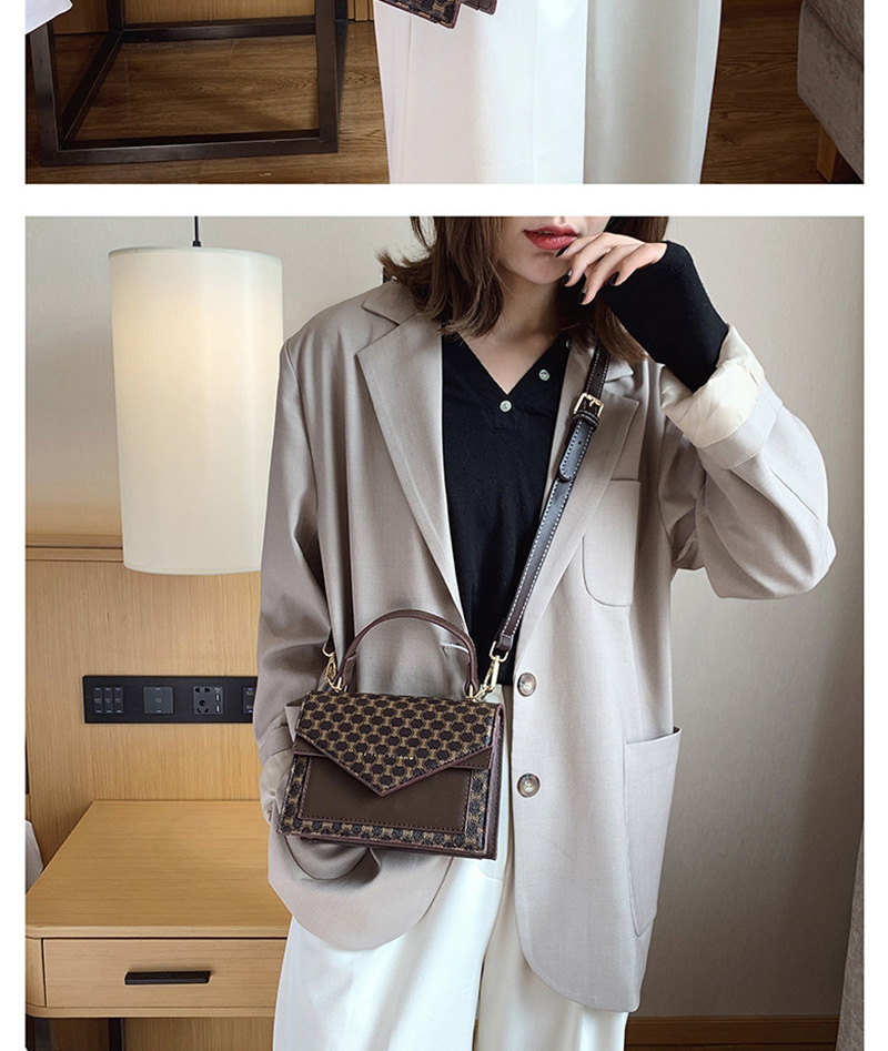 Fashion Khaki Contrast Color Hand Shoulder Shoulder Bag,Handbags