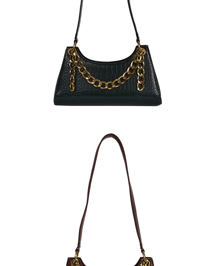 Fashion Black Stone Pattern Chain Backpack,Handbags