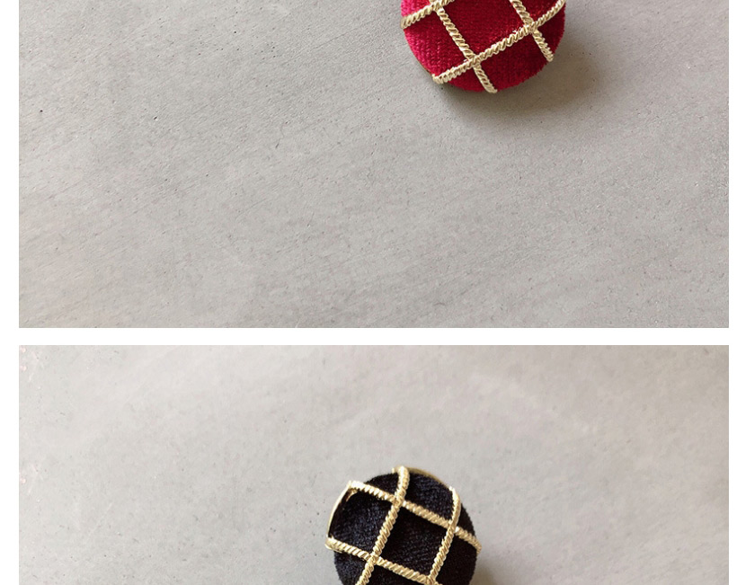 Fashion Wine Red ( Silver Needle) Velvet Button Silver Needle Earrings,Stud Earrings