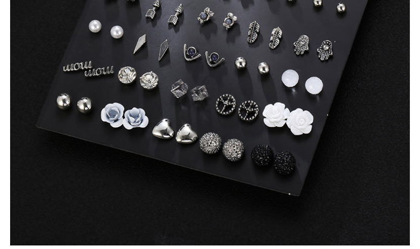 Fashion Silver Silver-plated Owl Pearl Stud Earrings 30 Pairs,Stud Earrings