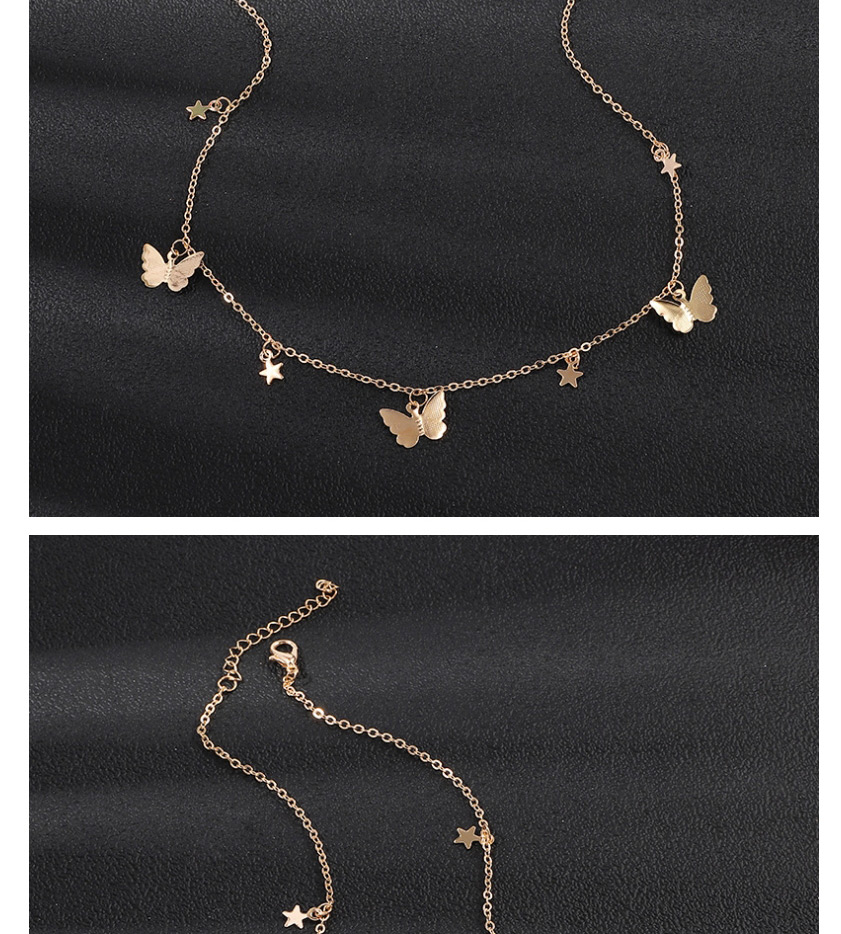 Fashion silver color Butterfly Pentagram Necklace,Pendants