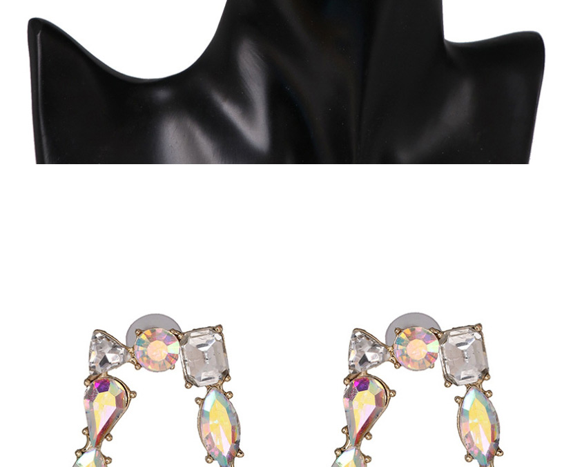 Fashion Ab Color Geometric Alloy Diamond Stud Earrings,Stud Earrings