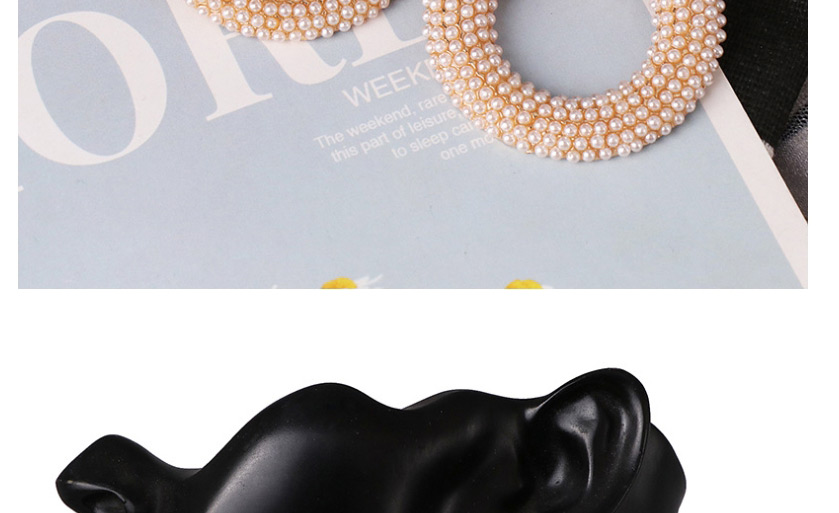 Fashion Gold Geometric Round Micro-set Pearl Earrings,Drop Earrings