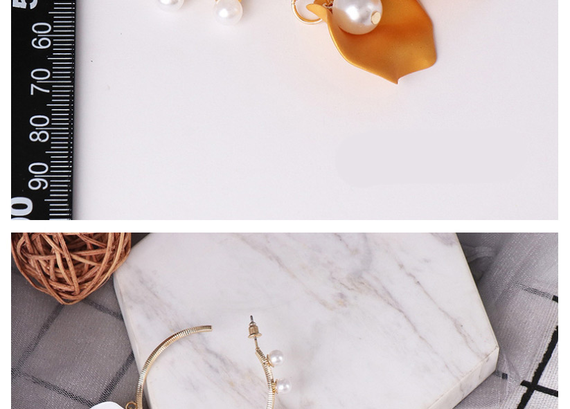 Fashion Orange Petal C-shaped Earrings,Drop Earrings