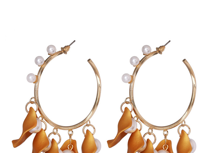 Fashion Orange Petal C-shaped Earrings,Drop Earrings