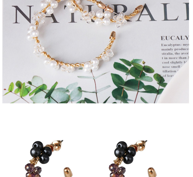 Fashion Color C-shaped Pearl Earrings,Hoop Earrings