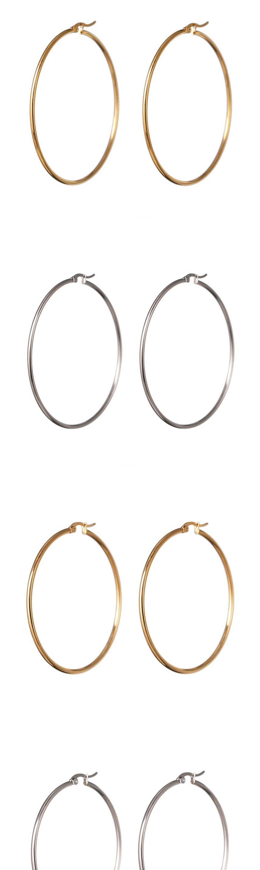 Fashion 3.5cm Silver Circle Earrings,Hoop Earrings