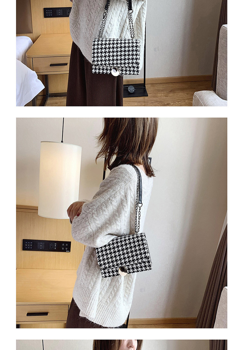 Fashion Black Woolen Chain Shoulder Messenger Bag,Shoulder bags
