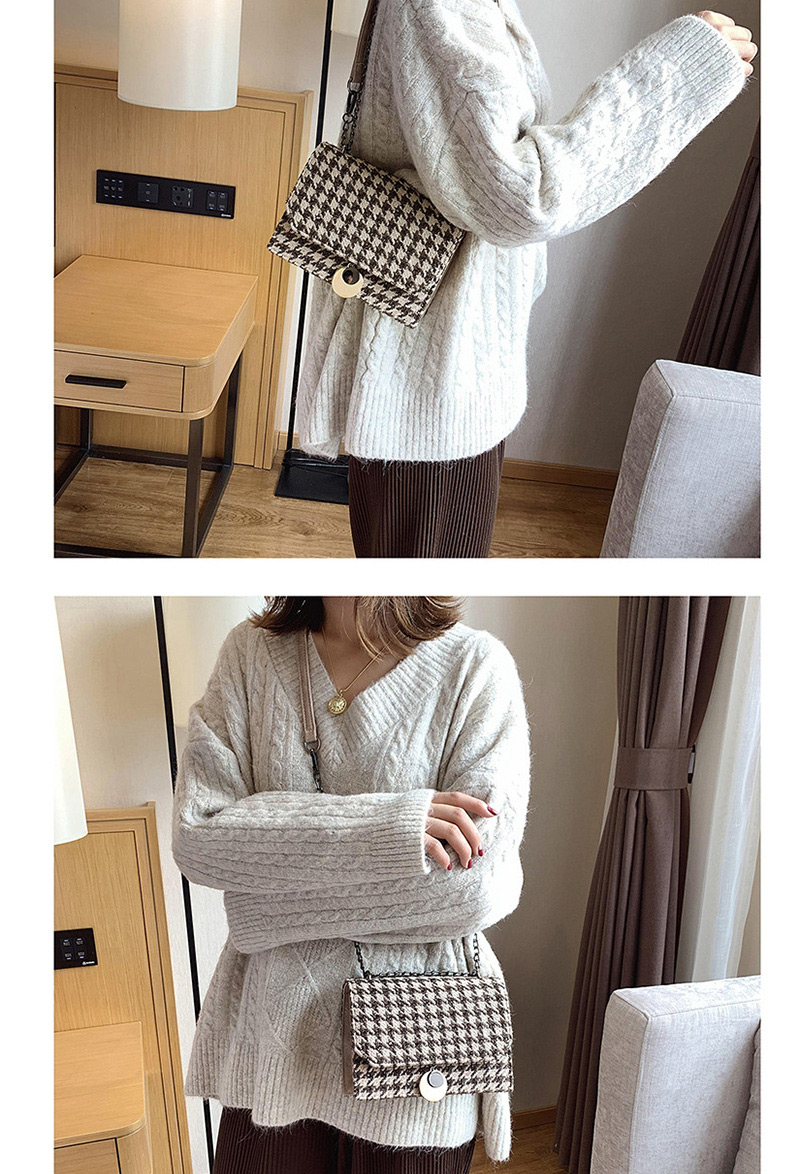 Fashion Khaki Woolen Chain Shoulder Messenger Bag,Shoulder bags