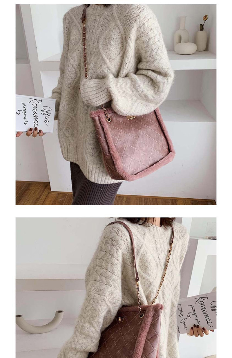 Fashion Pink Grids Pattern Shoulder Bag,Shoulder bags