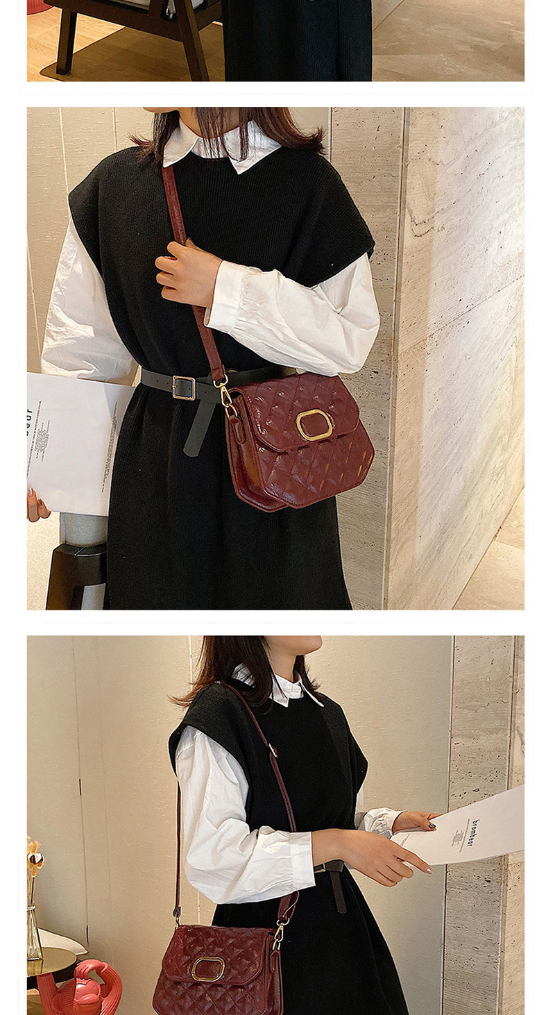 Fashion Black Lingge Single Shoulder Messenger Bag,Shoulder bags