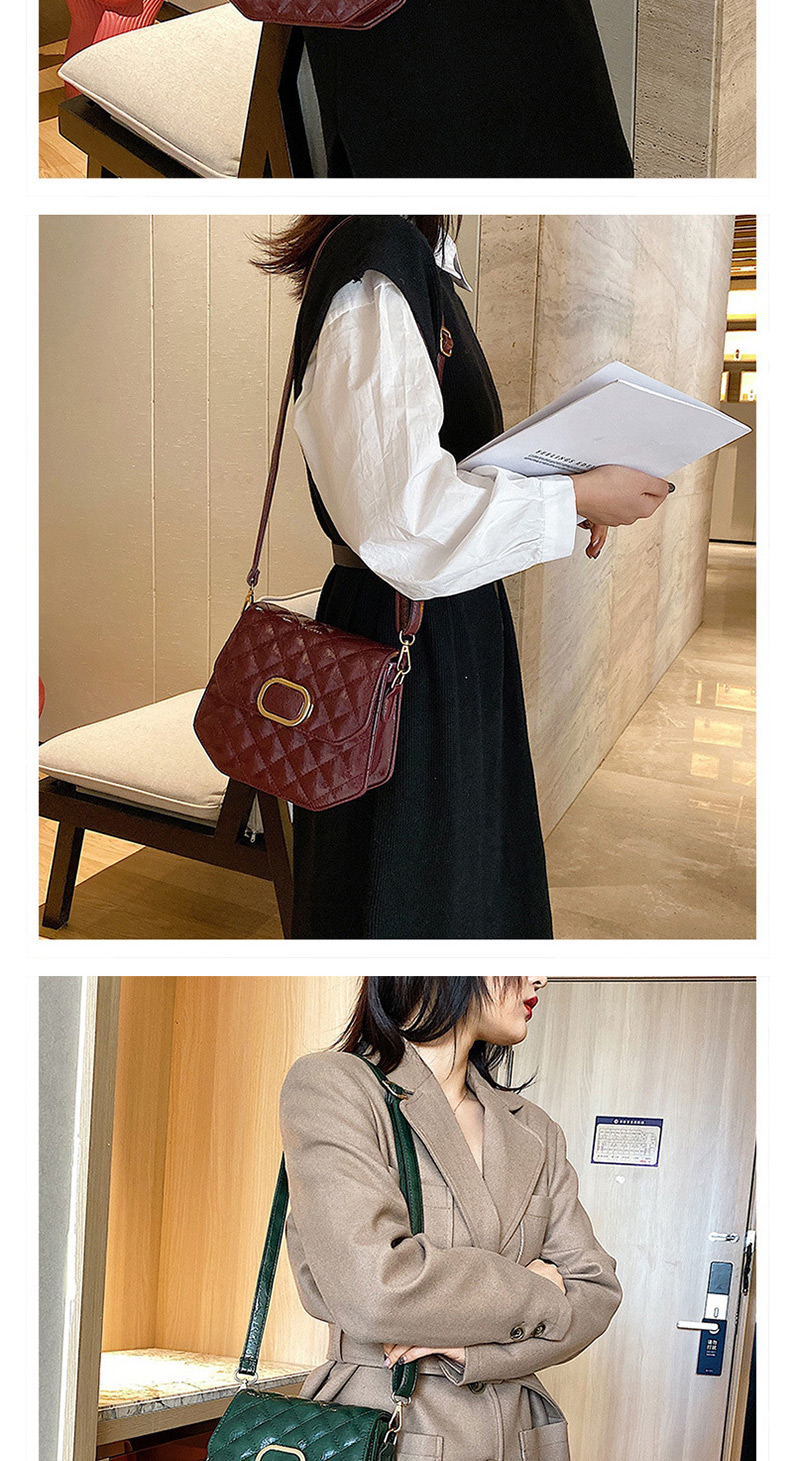 Fashion Red Wine Lingge Single Shoulder Messenger Bag,Shoulder bags